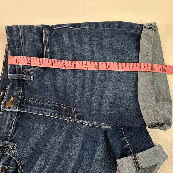 Calvin Klein Jeans Women’s Denim Shorts Size 8 Cuffed Blue Mid Rise Stretch - Picture 9 of 9